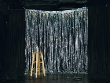 I'm Dying Up Here (Glitter Drapes), Tammy Rae Carland, 2011; photograph; 30 x 40 in. Courtesy of the Artist and Jessica Silverman Gallery, San Francisco.