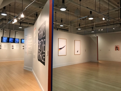 Installation view of "Power Forward", with work (from left to right) by Nicolas Lampert, Zhang Qing, Ayanah Moor, Haig Aivazian, Cara Erskine.